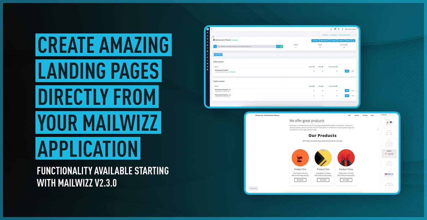 Create amazing landing pages